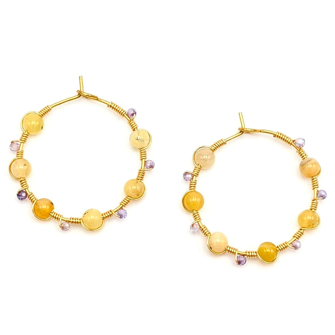Wildflower Spirit 18K gold plated hoops
