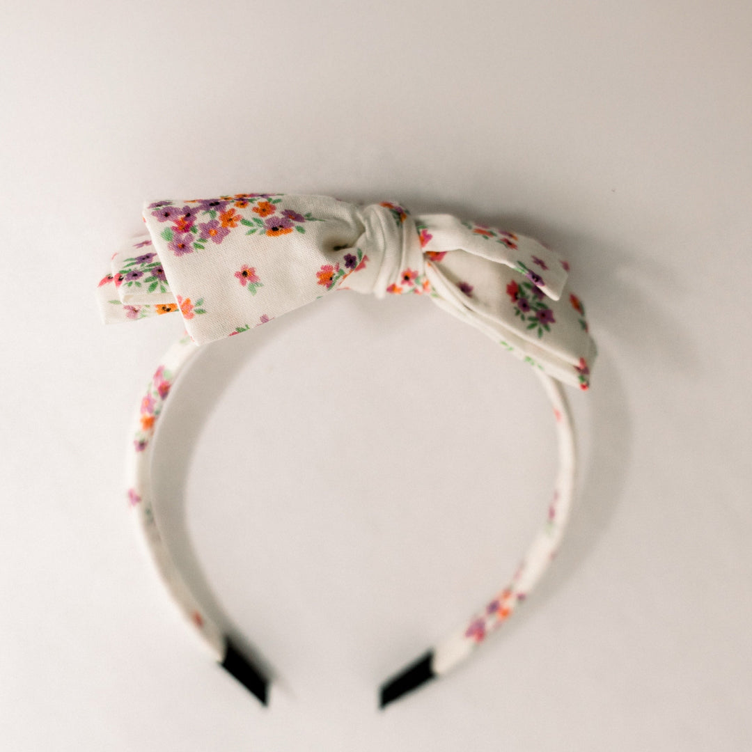 Three Little Bows Headband- Periwinkle Meadow