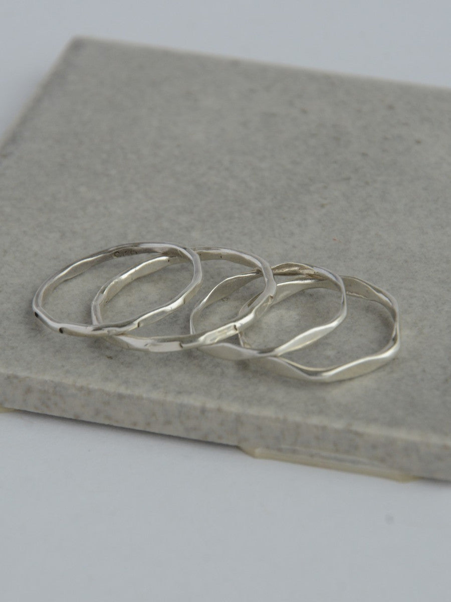 Sterling Stacking Rings - Waves