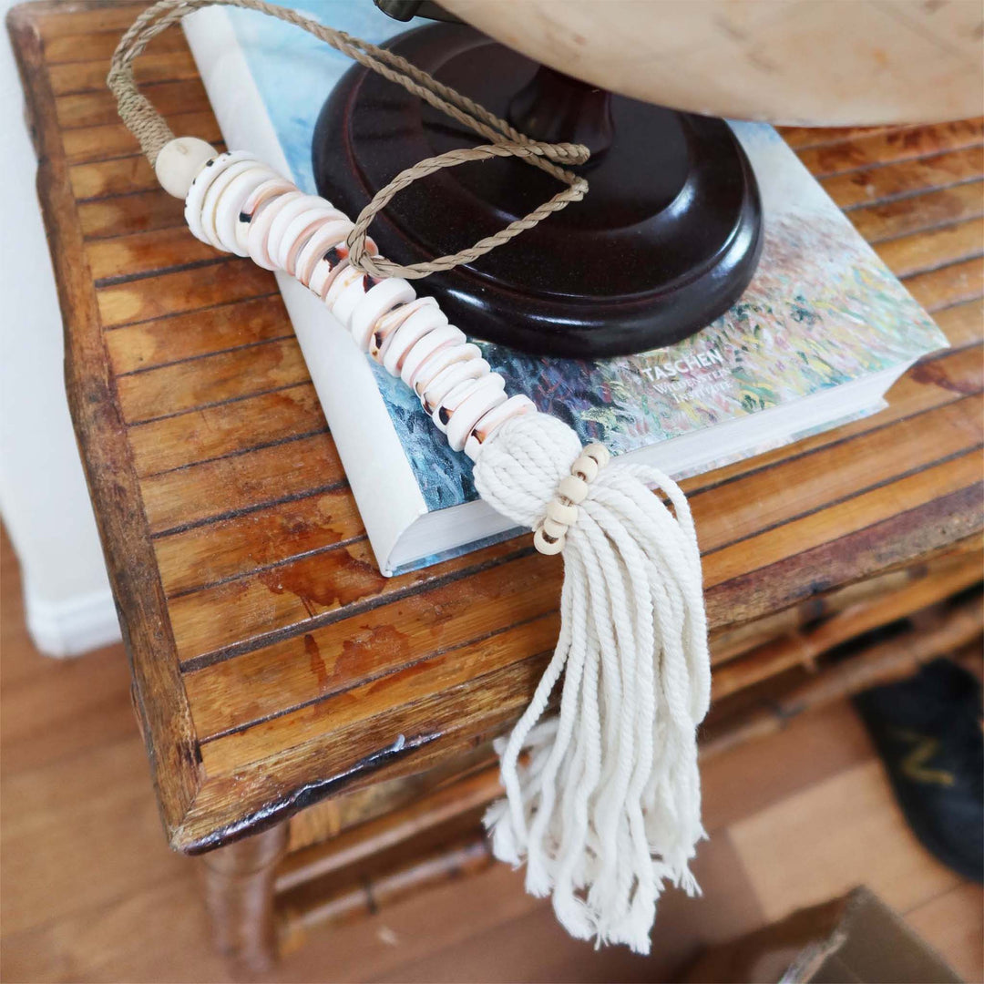 Big Size Seashell Tassel, Beach Home Decor, Boho Shell Tassel Hanging Chain, Coin