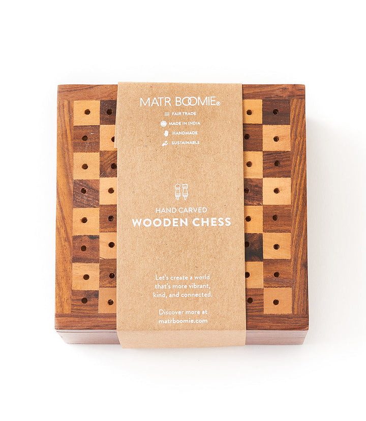 Travel Chess Game -  Handcrafted Wood Pegs