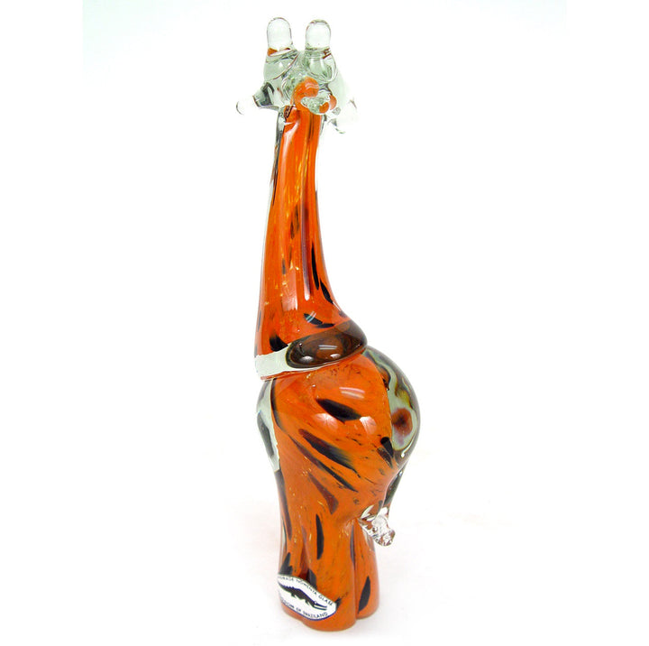 Hand Blown Orange Glass Giraffe