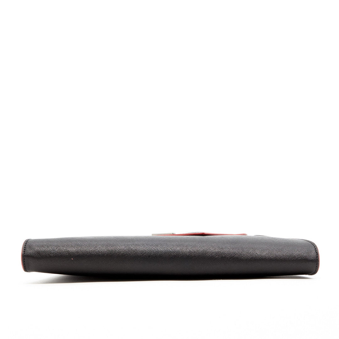 Susu The Angelica Black Leather Clutch Bag