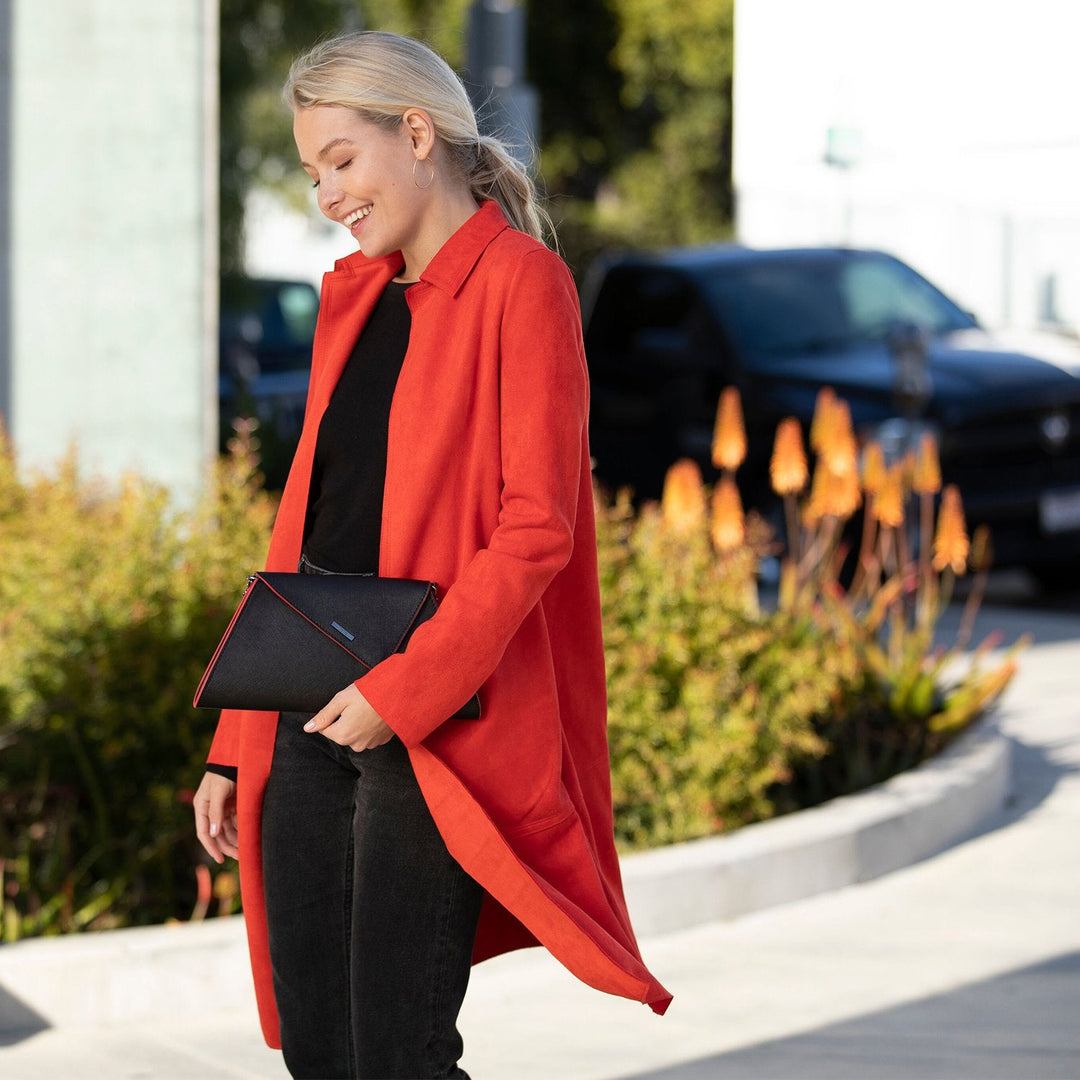Susu The Angelica Black Leather Clutch Bag