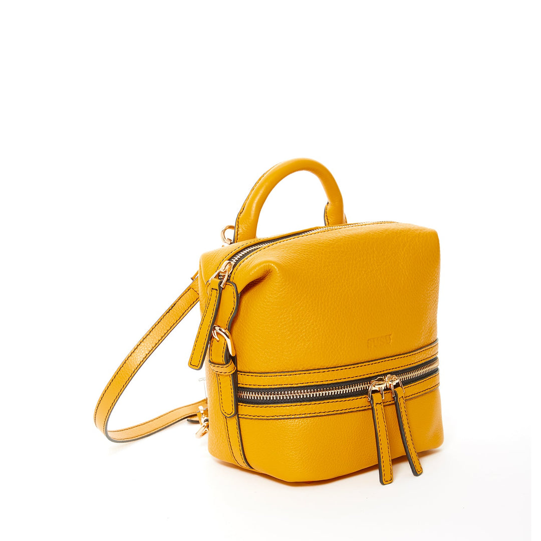 The Ashley Yellow Leather Backpack Purse