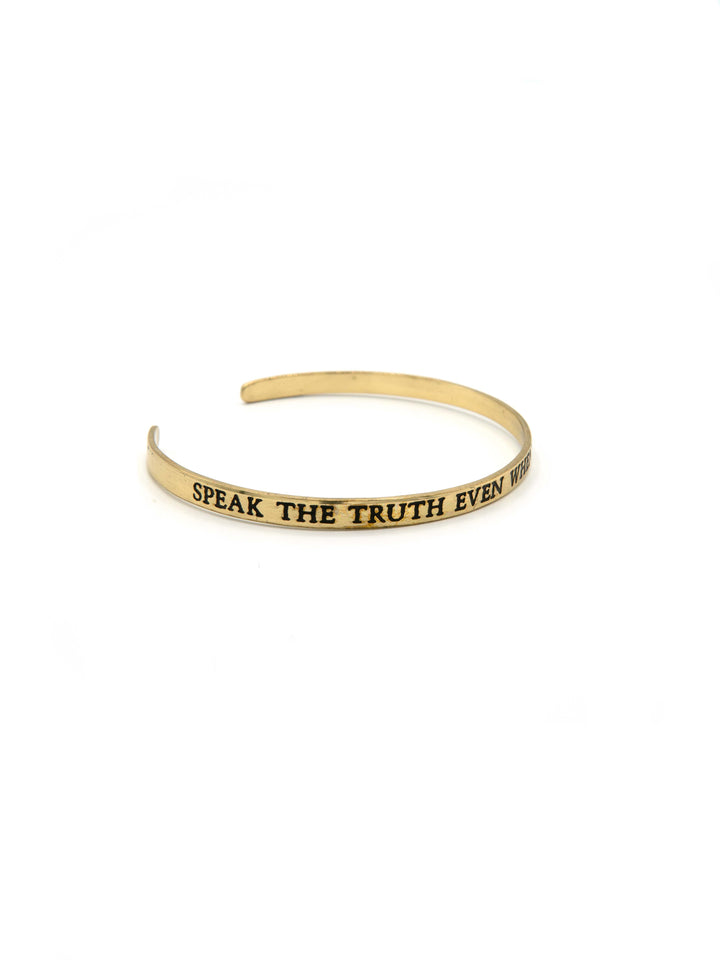 Speak The Truth Quote Cuff