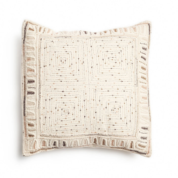 Maze Handwoven Hand Embroidered Organic Cotton Pillow