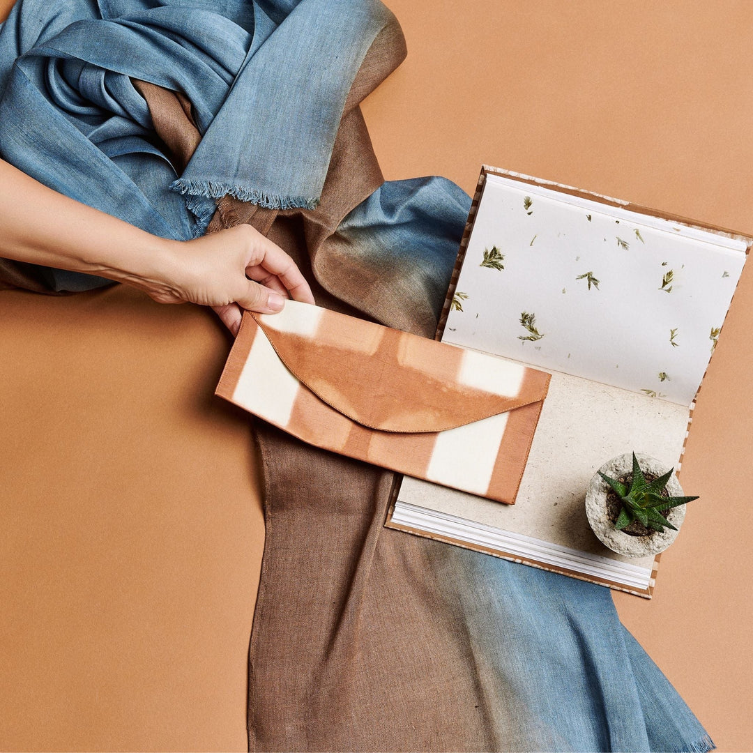 Mahogany Sky Soft Linen Silk Handloom Scarf