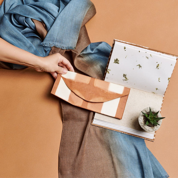 Mahogany Sky Soft Linen Silk Handloom Scarf