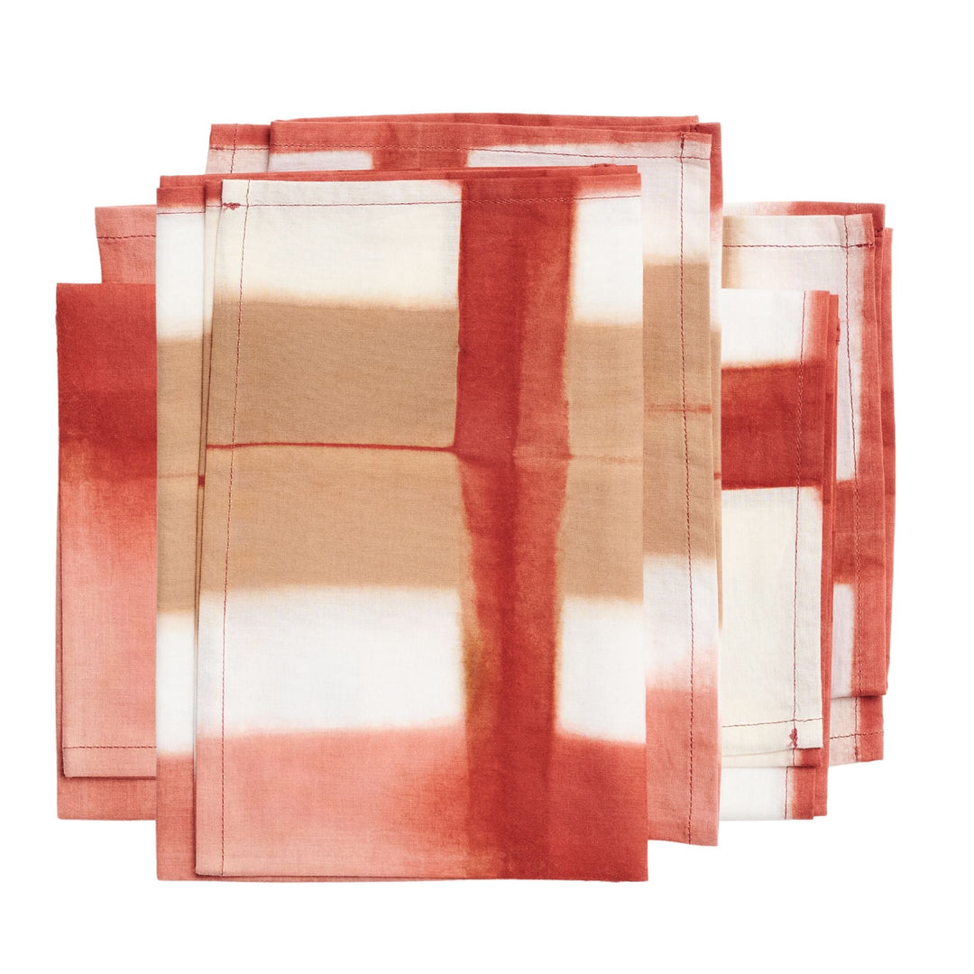 Chowk Cotton Hand Clamp Dye Artisanal Table Napkin ( set of 4 )