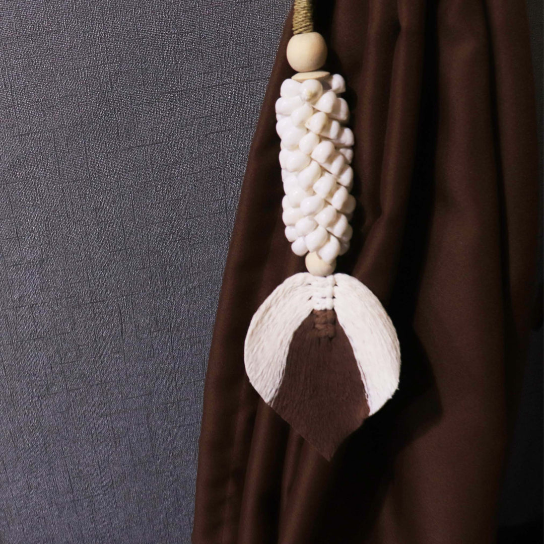 Seashell Tassel, Beach Home Decor, Boho Shell Tassel Hanging Chain, Leafy