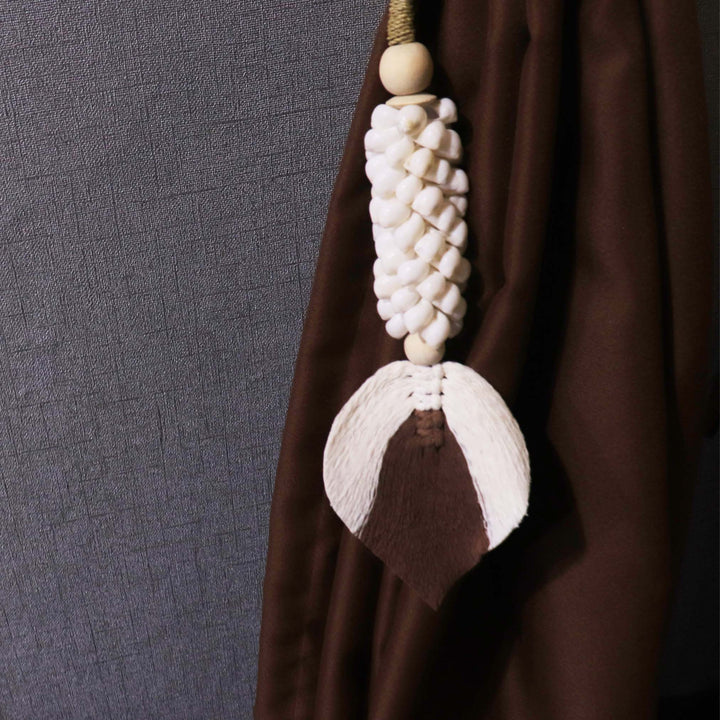 Seashell Tassel, Beach Home Decor, Boho Shell Tassel Hanging Chain, Leafy