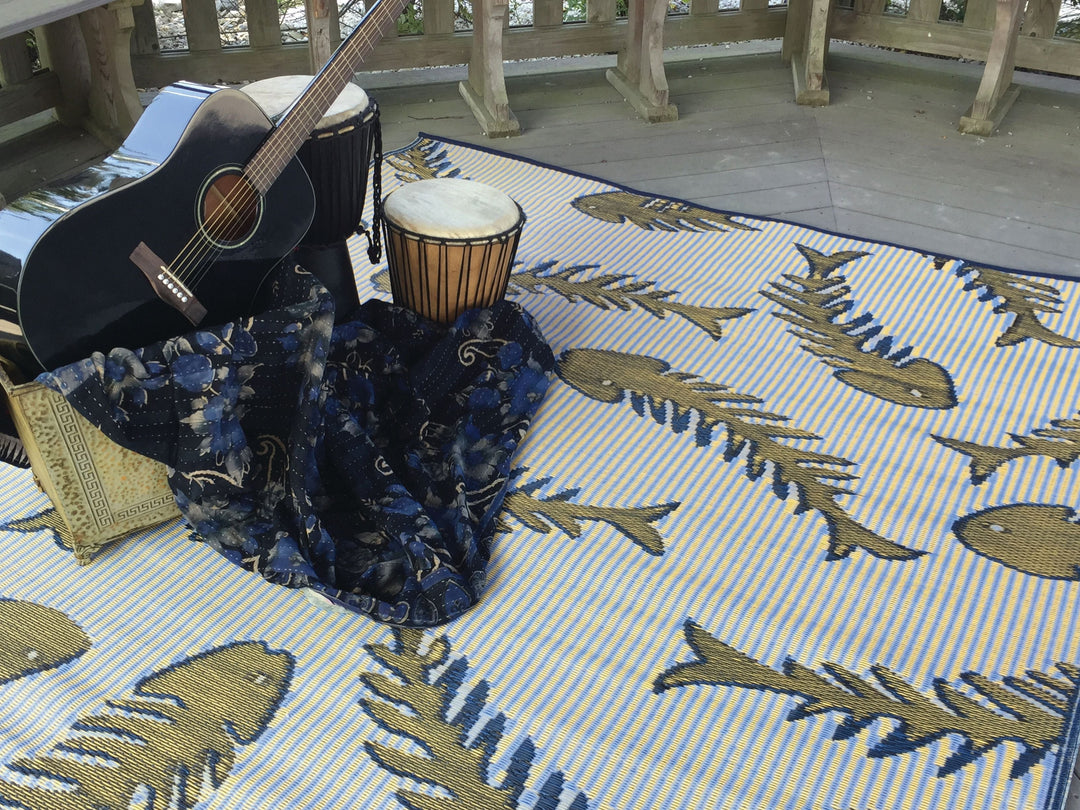 Fishbone Navy & Periwinkle