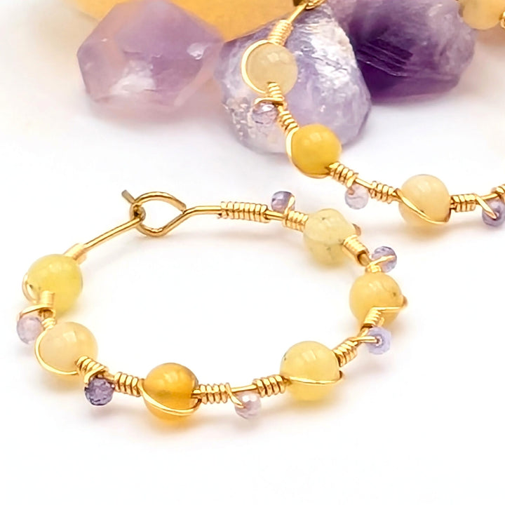 Wildflower Spirit 18K gold plated hoops