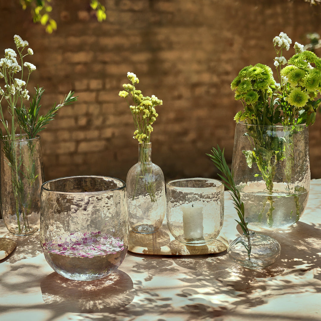 Pebbled Glass Hurricane