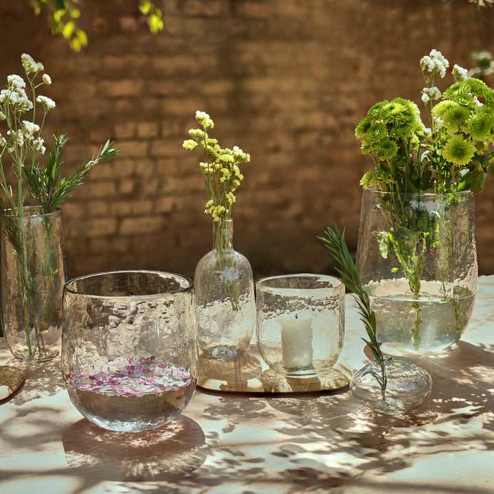 Pebbled Glass Hurricane