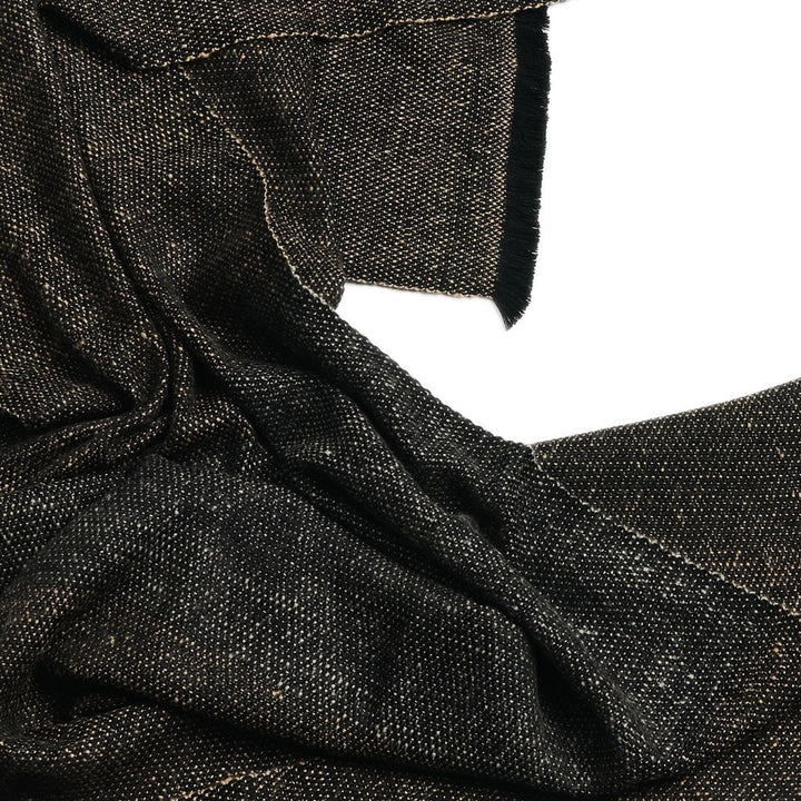 Graphite Black Brown Plush Soft Large Handloom Merino Scarf