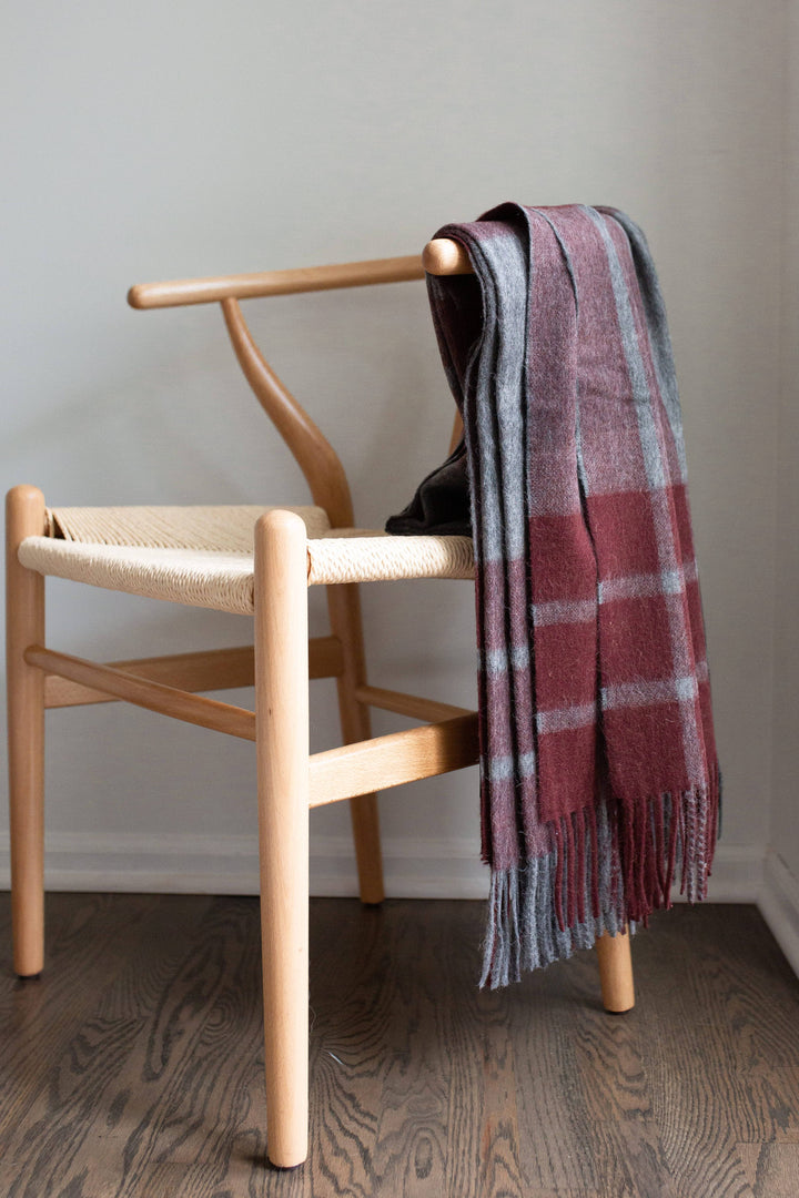 Estancia Alpaca Blend Throw - Grey / Wine