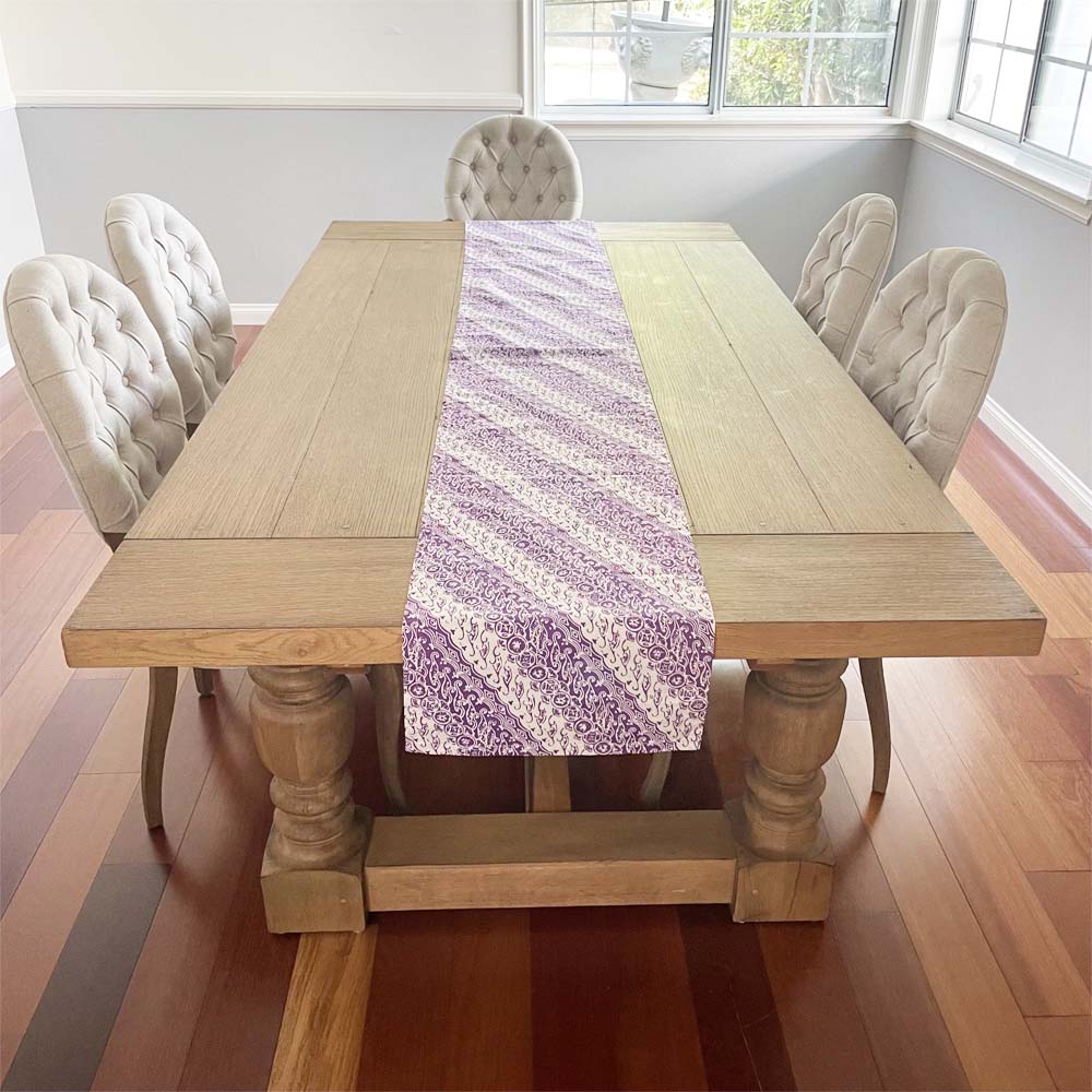 Batik Table Runner, Purple Blade, Hand Dyed, 100% Cotton