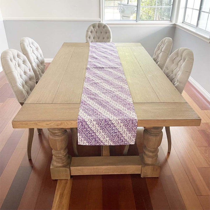 Batik Table Runner, Purple Blade, Hand Dyed, 100% Cotton