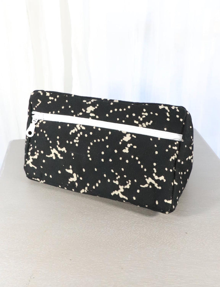Black Toiletry Bag | Dots or Floral
