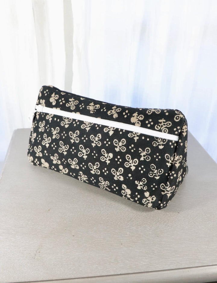 Black Toiletry Bag | Dots or Floral