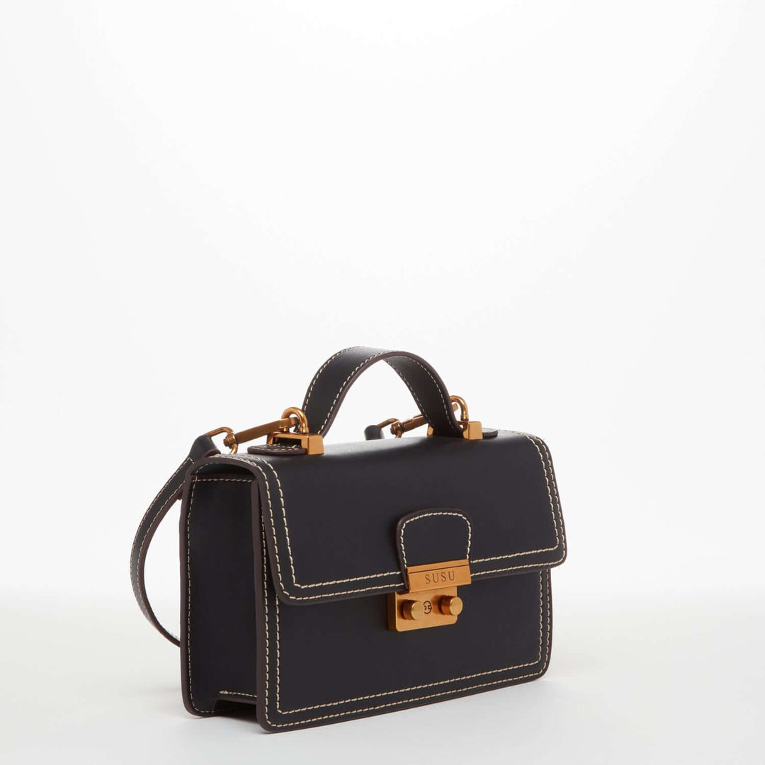 Susu The Jessica Small Leather Crossbody Bag Black