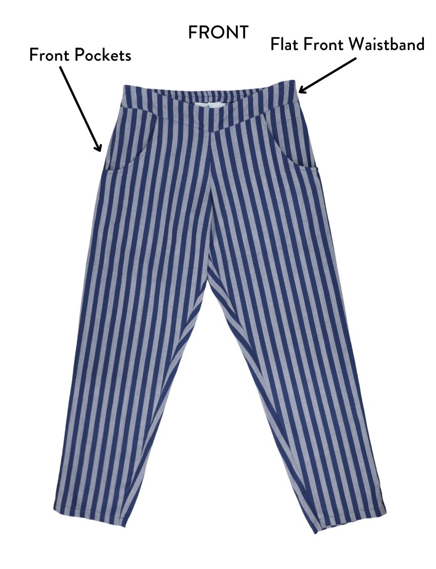 Blue Bayou Striped Organic Cotton Pants