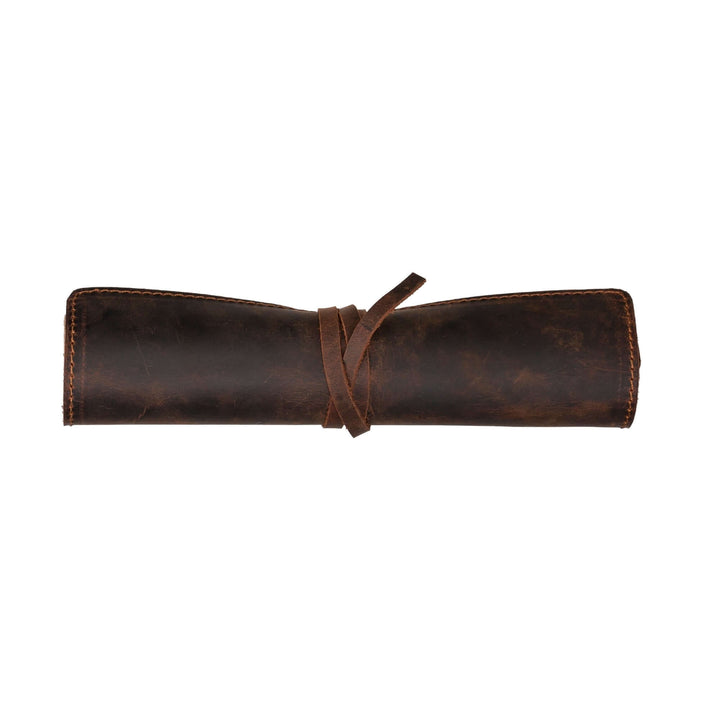 Broomfield handcrafted leather journal cover with strap, showcasing elegant and durable design, perfect for notebooks.