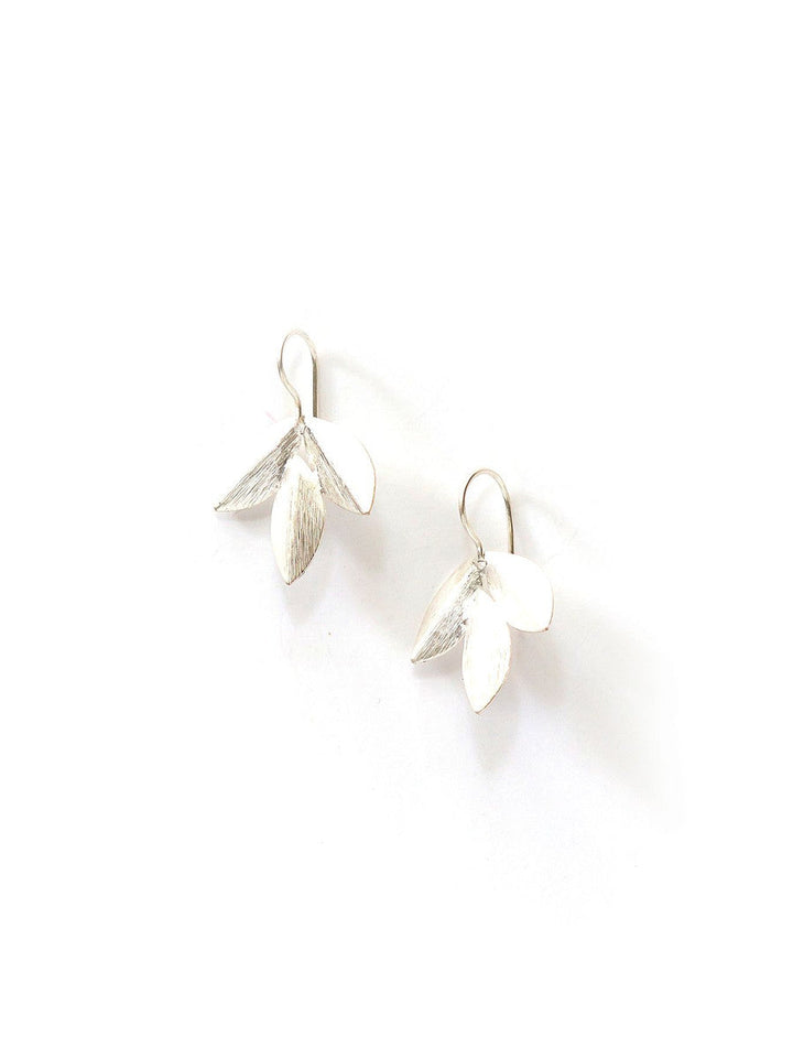 Leaf Cluster Earrings - Silver