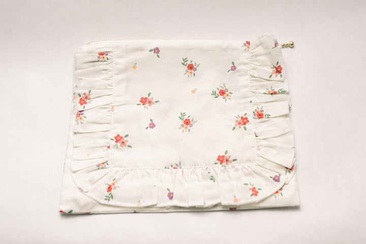Summer Petals | Timeless Floral Ruffle Pouch