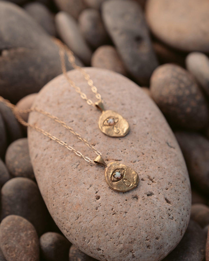 Crying Eye Gold Opal Necklace