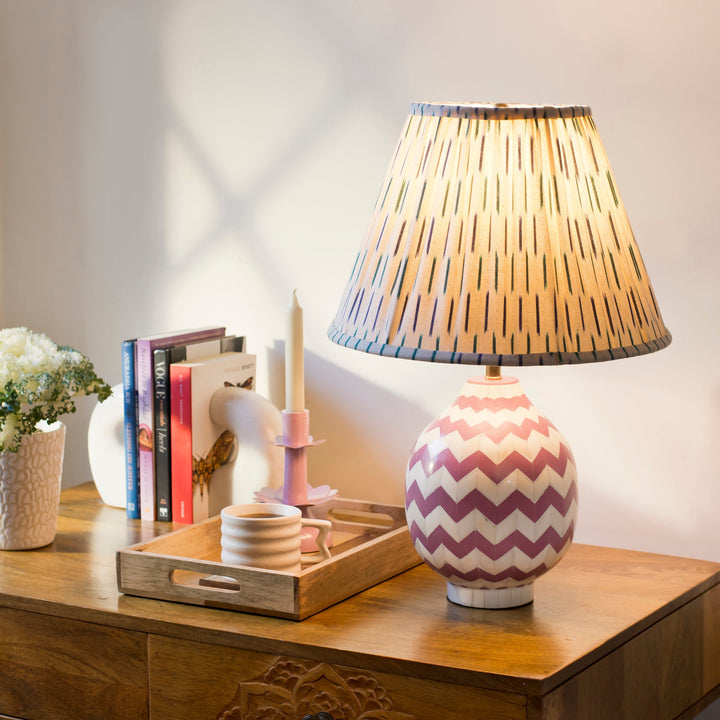 Lavender Herringbone Table Lamp