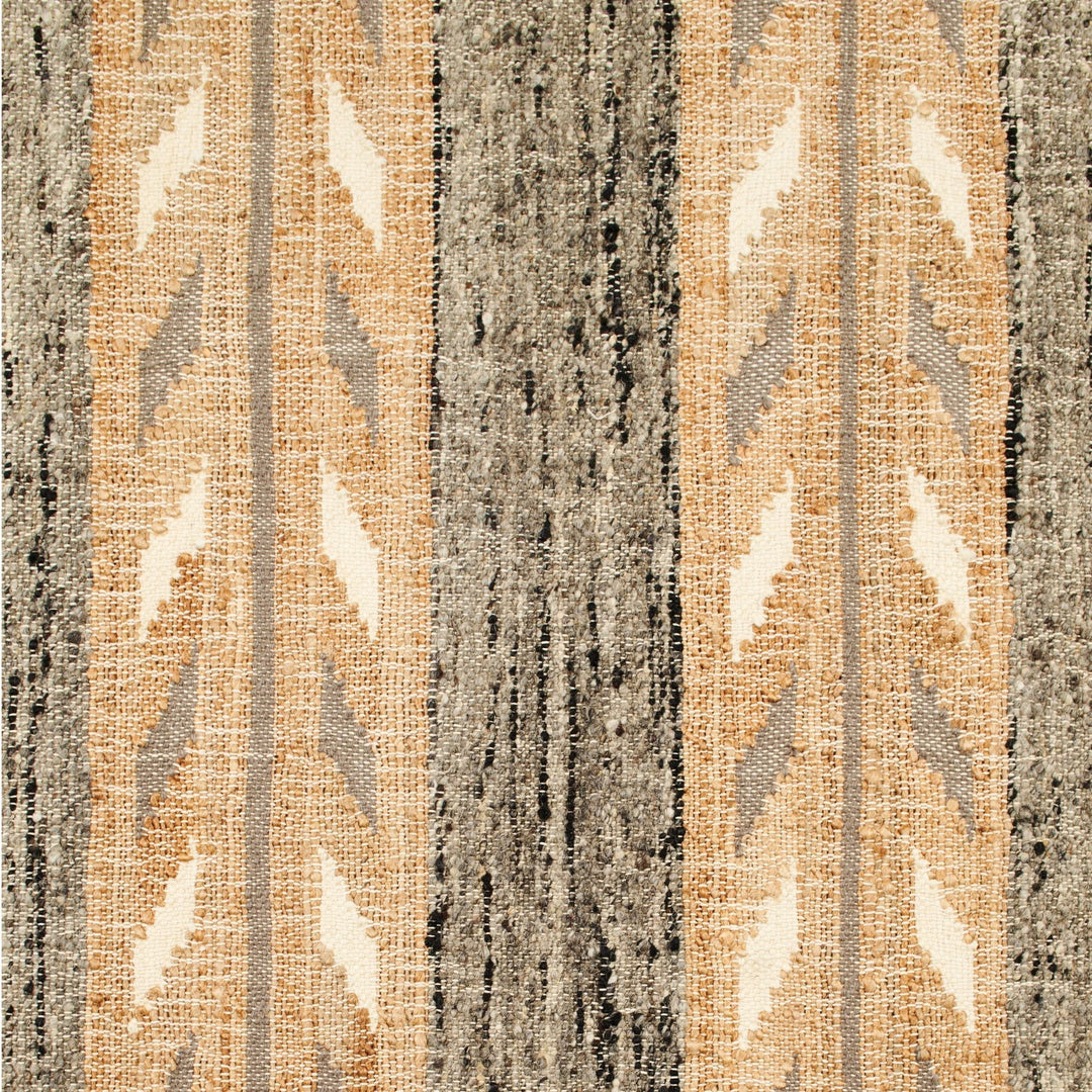 Uneven Arrows Hand Woven Wool Jute Rug In Earthy Hues