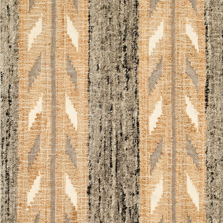 Uneven Arrows Hand Woven Wool Jute Rug In Earthy Hues