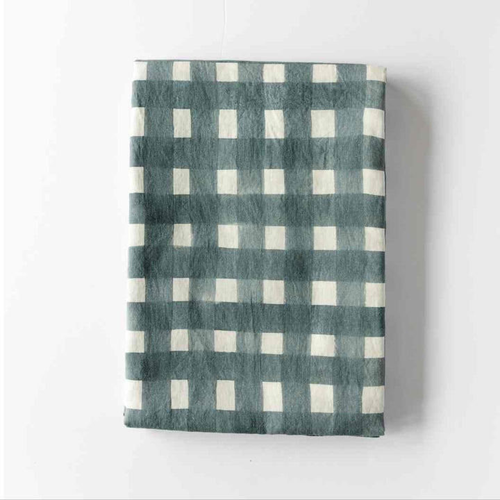 Blue Cross-Hatch Tablecloth