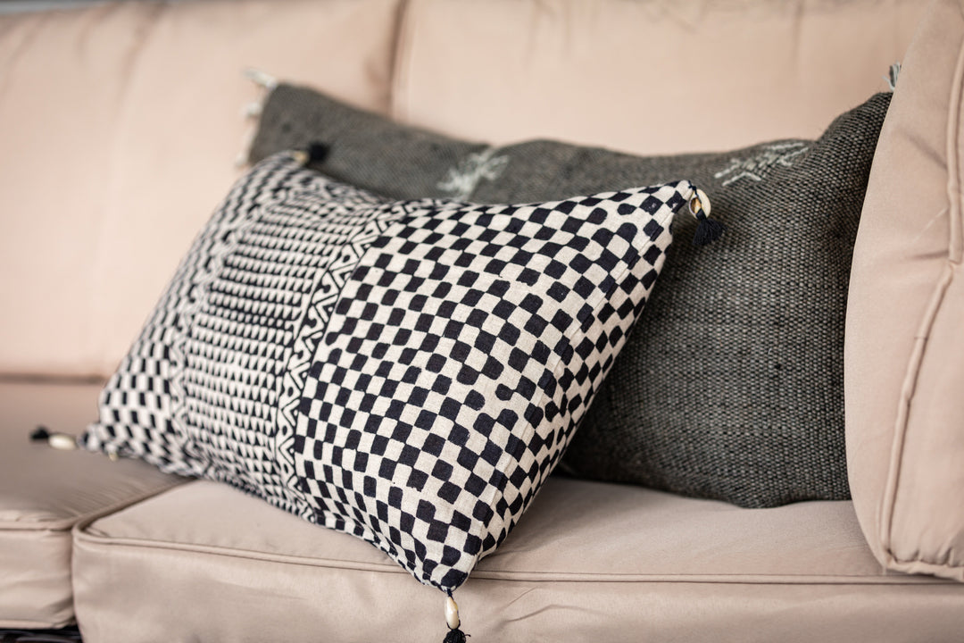 Samburu Charcoal Lumbar Pillow Cover