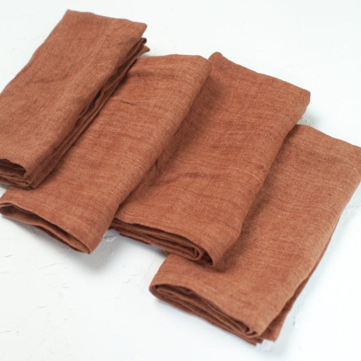Stone Washed Linen Napkins Set of 4