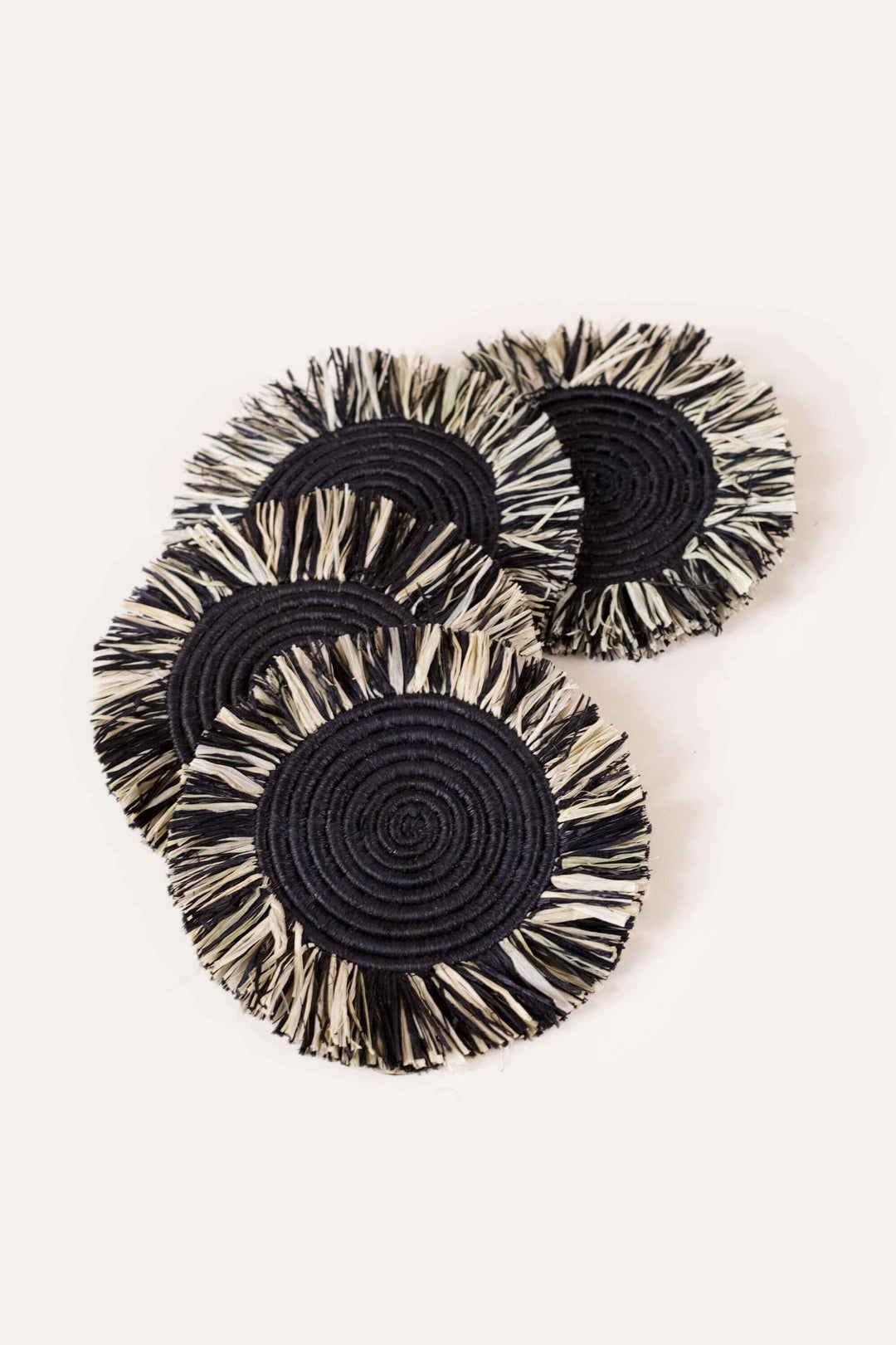 Raffia Fringe Set of 4 Coasters
