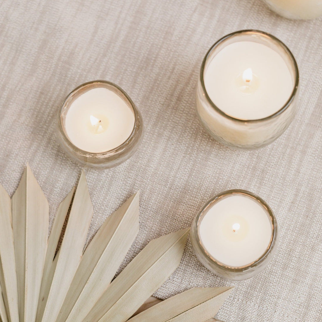 Pebbled Filled Mini-Votive Candles - Set of 6