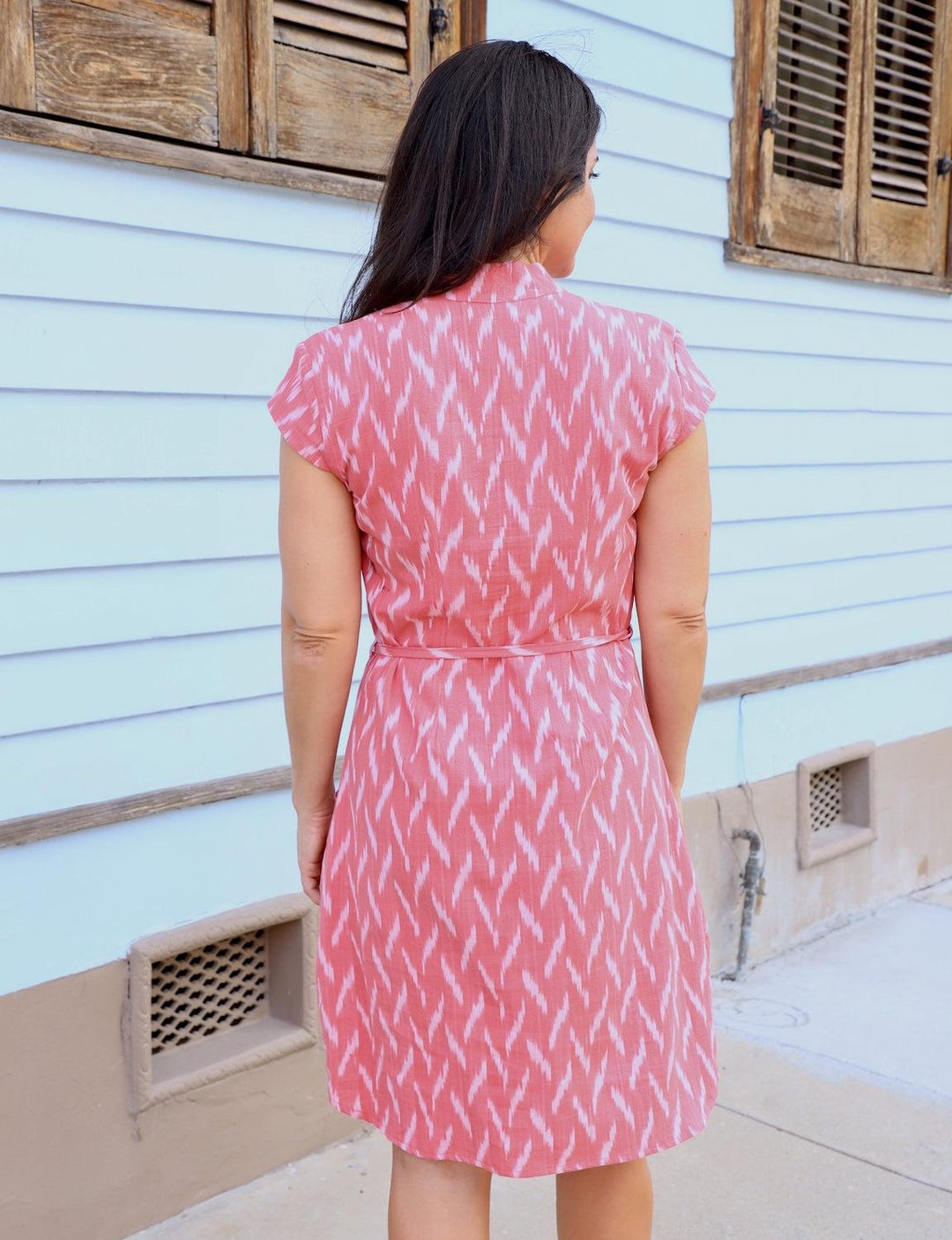 Calypso Coral Button Dress