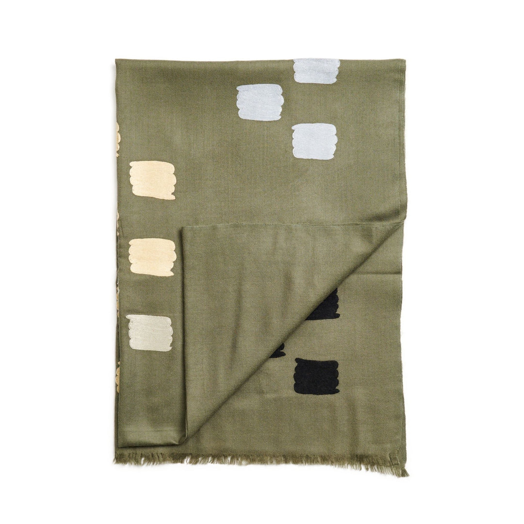 Dahlia Hand Embroidered Hand Woven Scarf