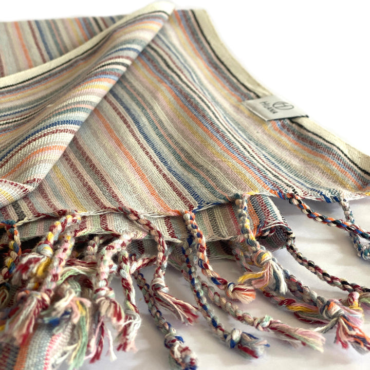 Casablanca Sustainable Striped Turkish Towel / Blanket - Beige