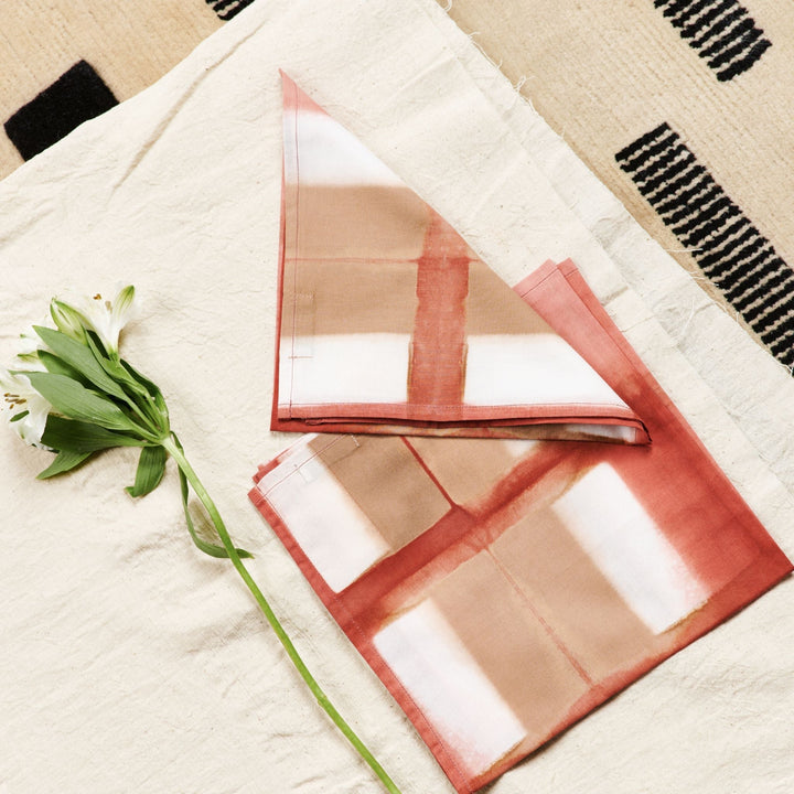 Chowk Cotton Hand Clamp Dye Artisanal Table Napkin ( set of 4 )