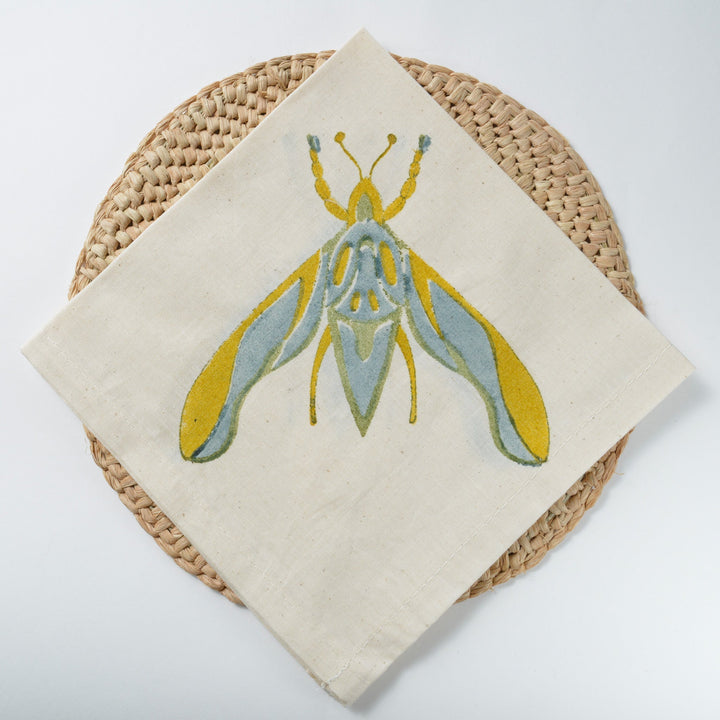 Hand Block Printed Napkin - Dawn Elephant Moth