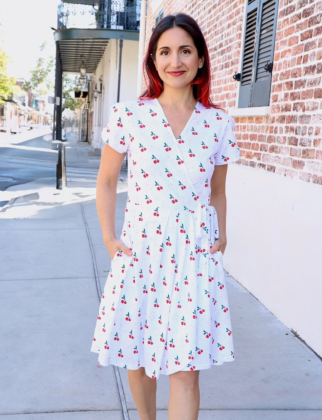 Cherry Organic Wrap Dress