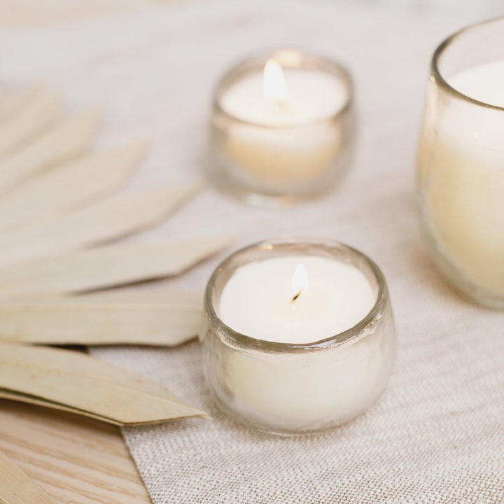 Pebbled Filled Mini-Votive Candles - Set of 6