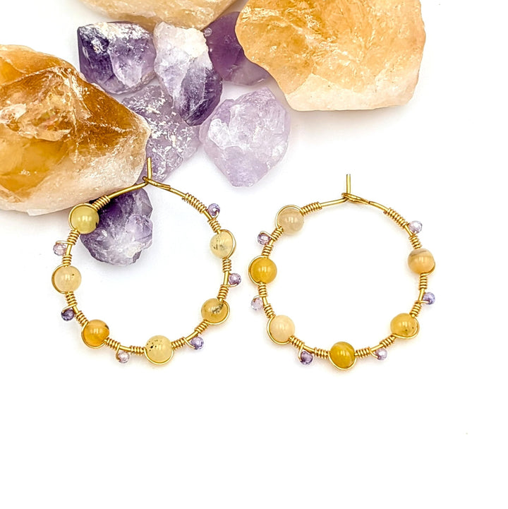 Wildflower Spirit 18K gold plated hoops