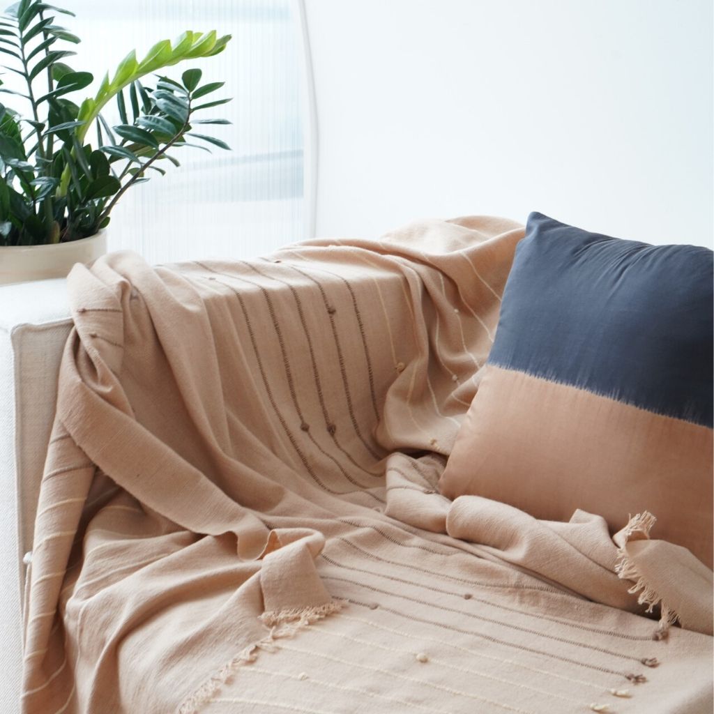 Kala Black & Gold Color Block Mulberry Silk Pillow