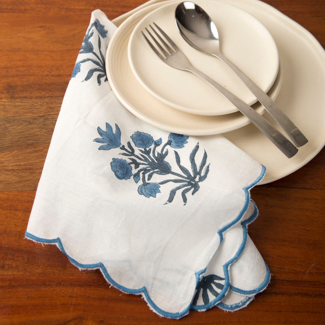 Azure Handblocked Napkin Set